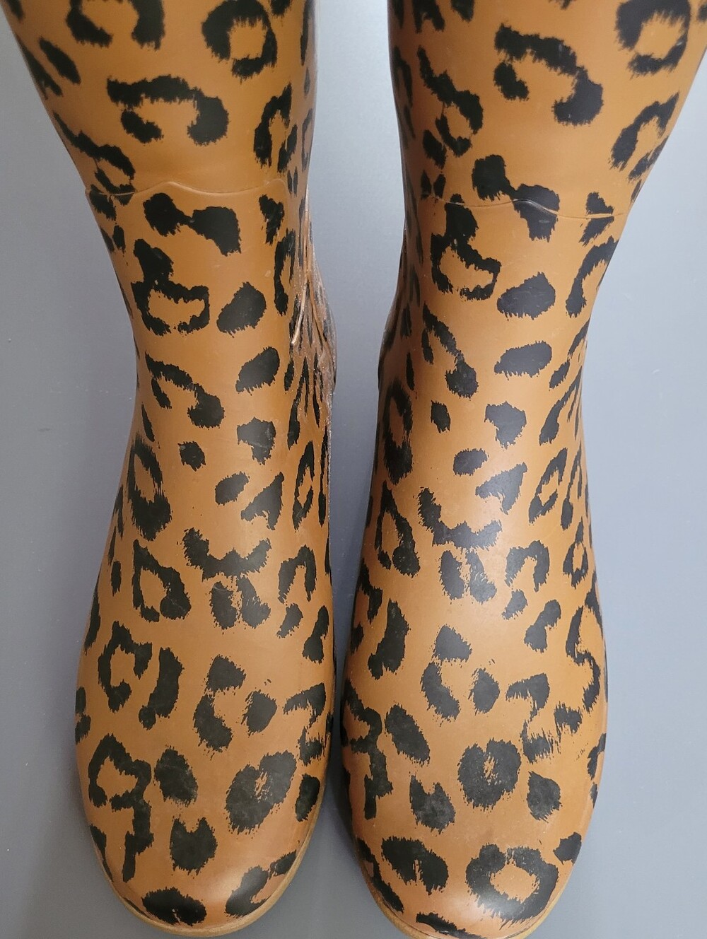 Hunter Leopard Print Brown Tall Waterproof Women Rain Boot Sz 8 - Picture 2 of 8